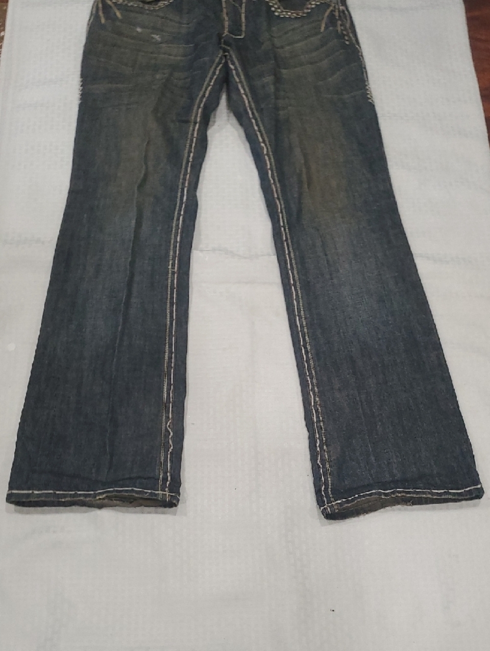 Y2k Laguna B Men's Straight leg  Jeans with Yellow Large Pocket  Detail - Picture 14 of 16